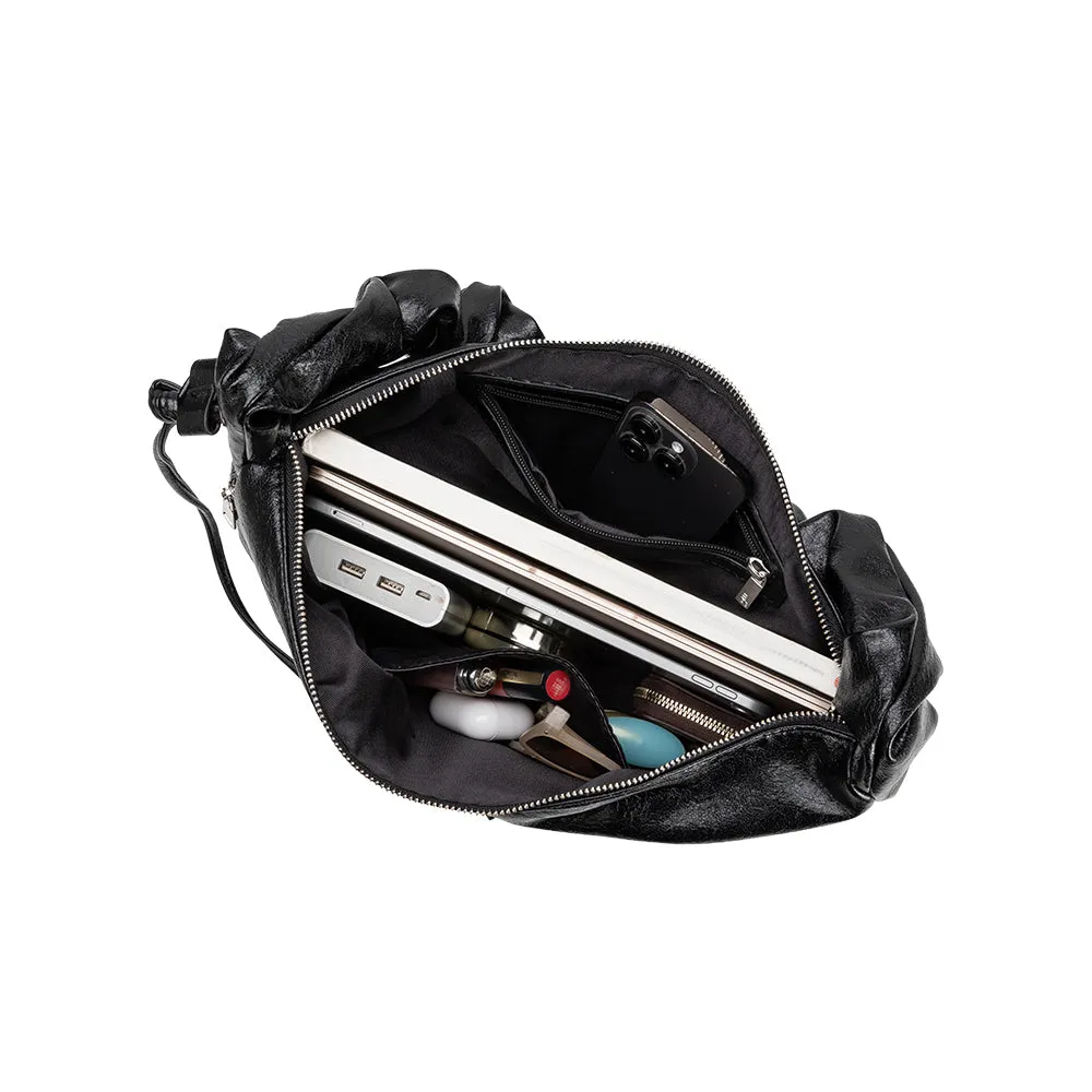 Reign Black Vegan Leather Shoulder Bag sold by Melie Bianco product image thumbnail 5