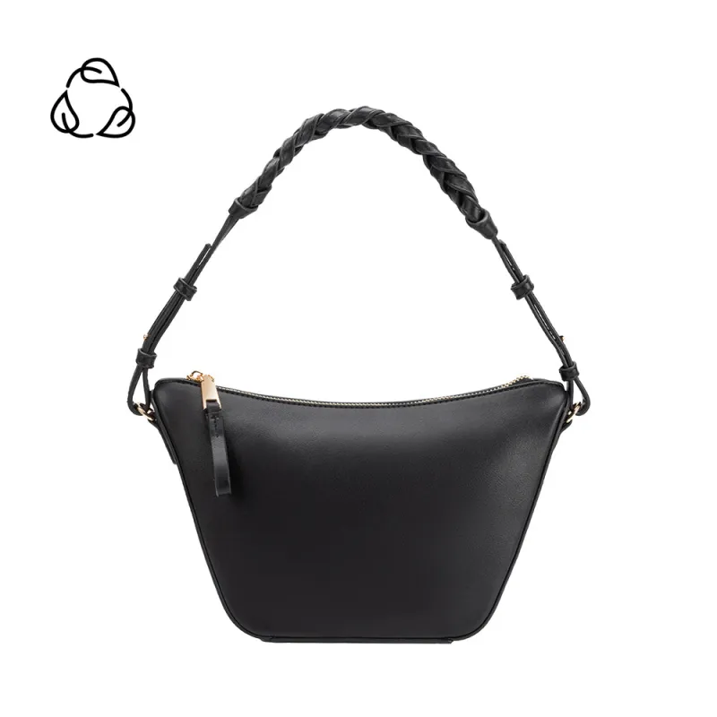 Audrina Black Recycled Vegan Crossbody Bag sold by Melie Bianco