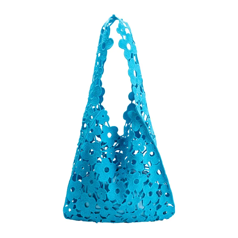 Aster Blue Floral Cotton Tote Bag sold by Melie Bianco