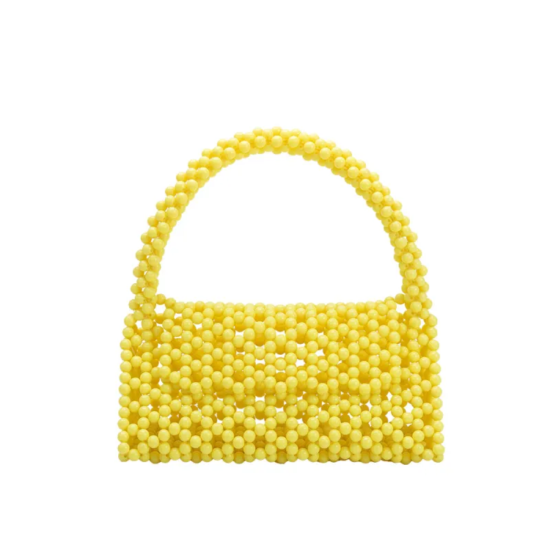 Morgan Yellow Beaded Top Handle Bag sold by Melie Bianco