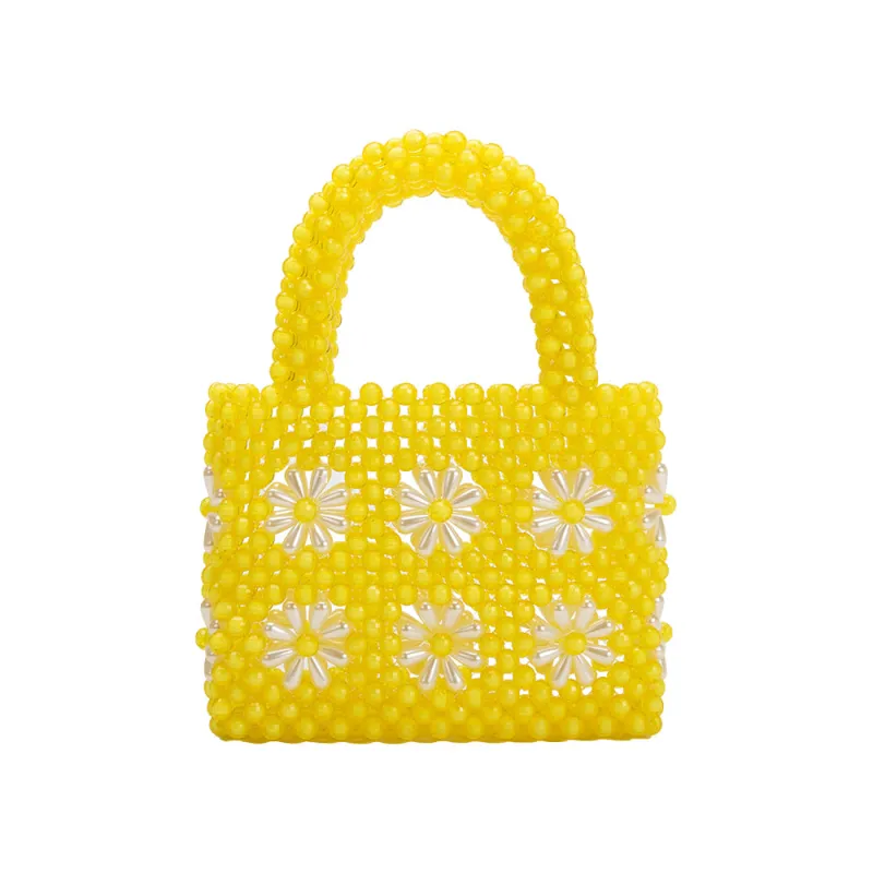 Selena Yellow Beaded Top Handle Bag sold by Melie Bianco