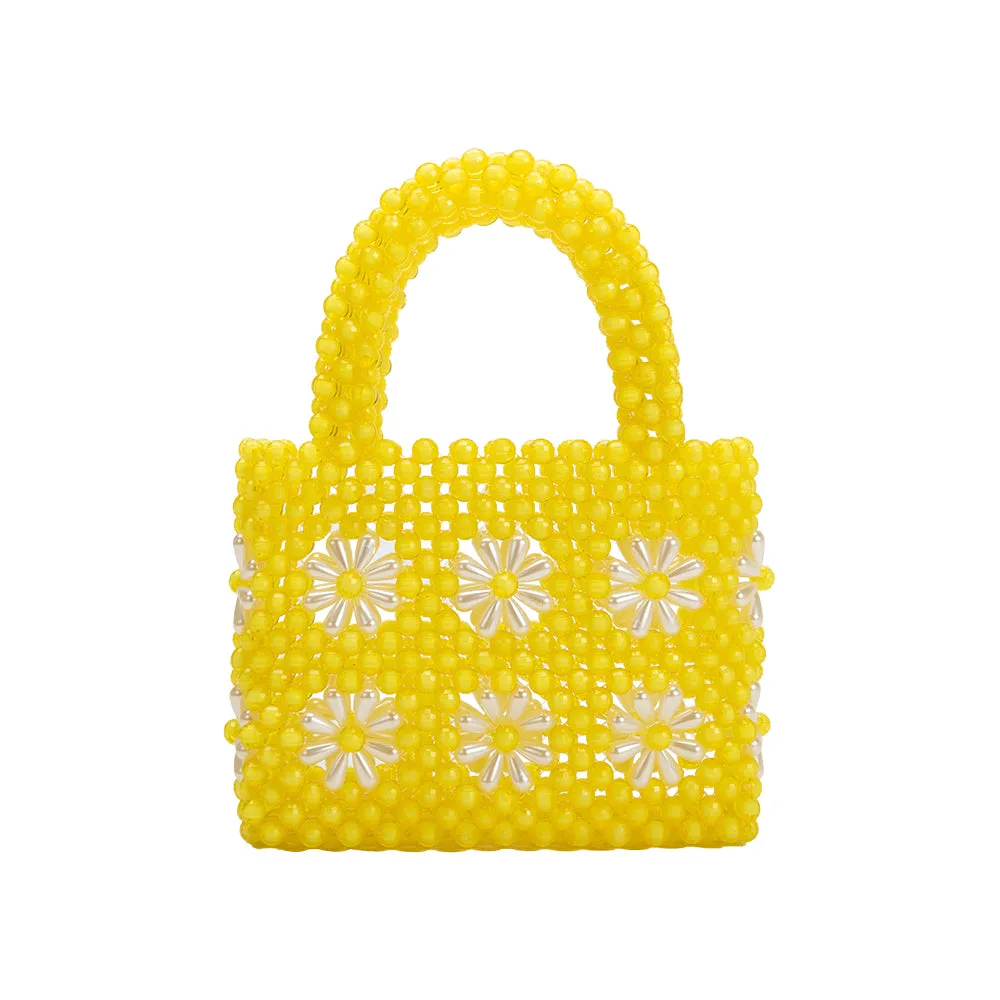 Selena Yellow Beaded Top Handle Bag sold by Melie Bianco