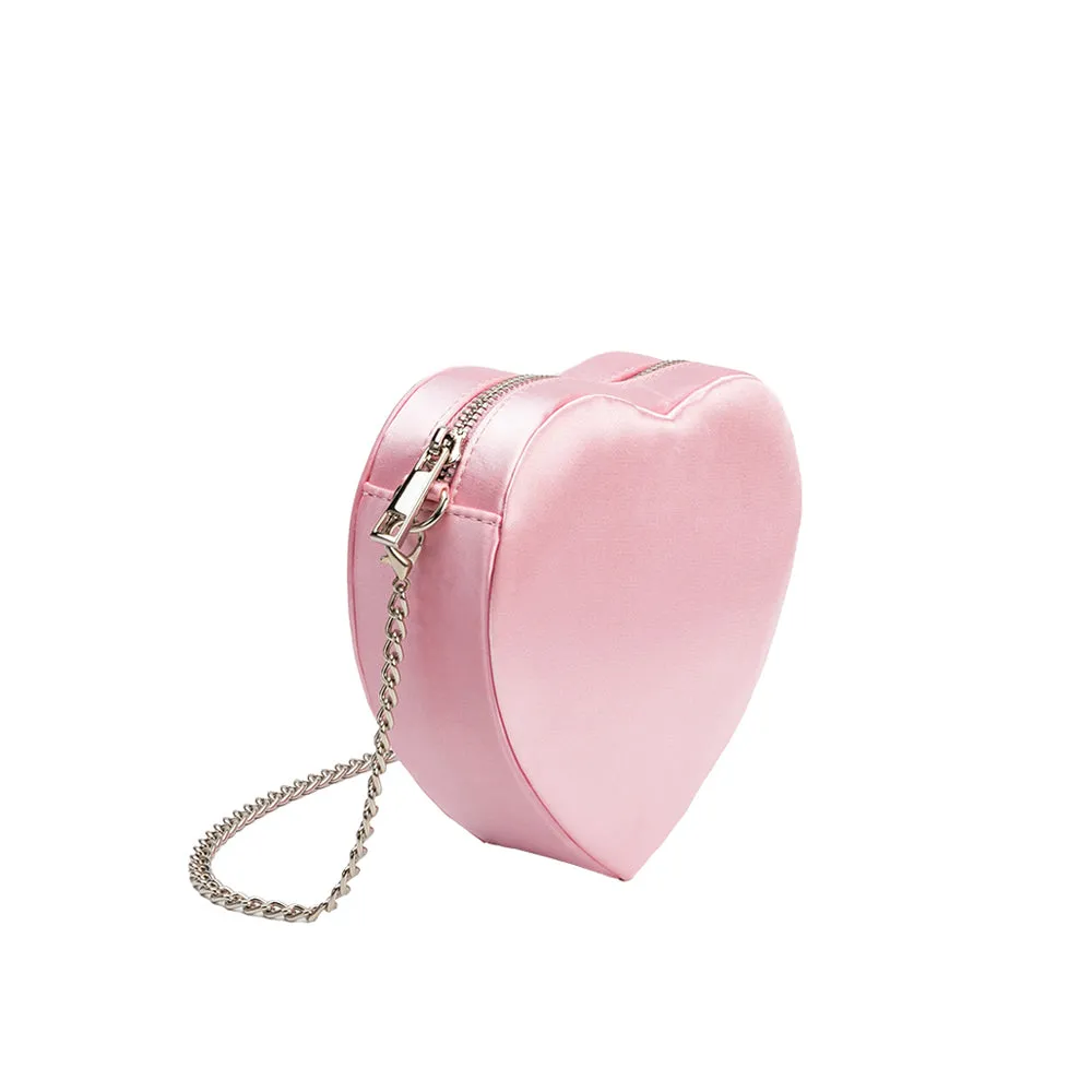 Fran Pink Satin Heart Top Handle Bag sold by Melie Bianco product image thumbnail 2