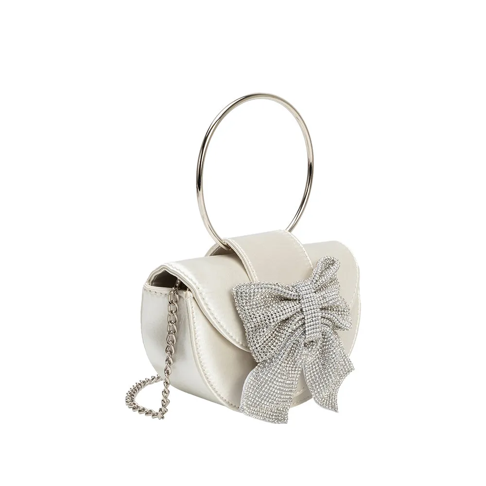 Sierra Ivory Satin Top Handle Bag sold by Melie Bianco product image thumbnail 2