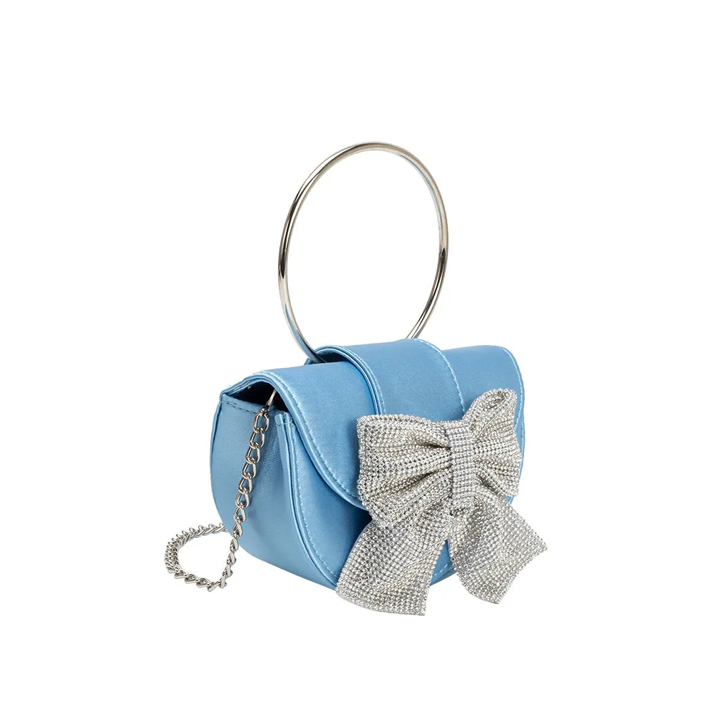 Sierra Blue Satin Top Handle Bag sold by Melie Bianco product image thumbnail 2