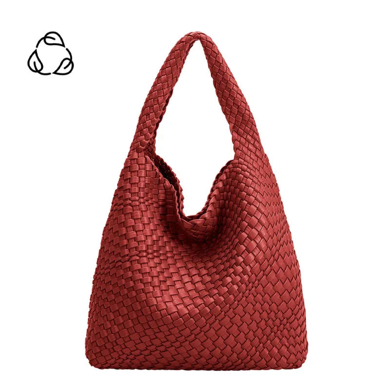 Johanna Red Large Recycled Vegan Shoulder Bag sold by Melie Bianco