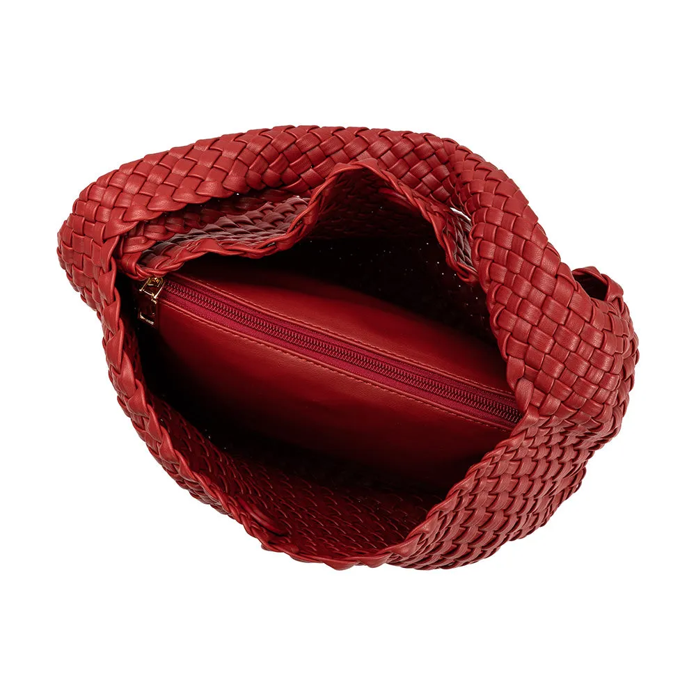 Johanna Red Large Recycled Vegan Shoulder Bag sold by Melie Bianco product image thumbnail 5