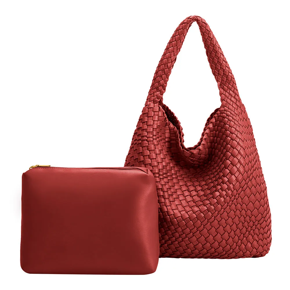 Johanna Red Large Recycled Vegan Shoulder Bag sold by Melie Bianco product image thumbnail 4