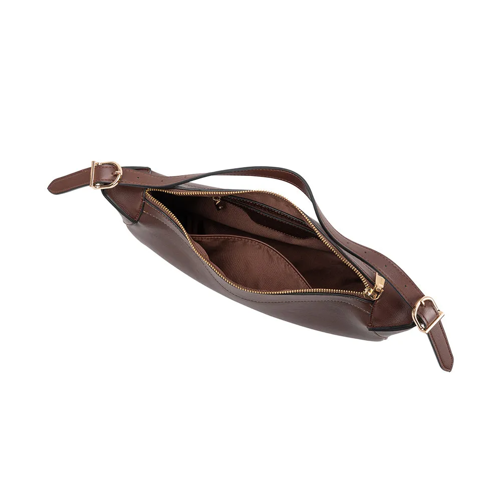 Nicolette Espresso Brown Recycled Vegan Shoulder Bag sold by Melie Bianco product image thumbnail 4