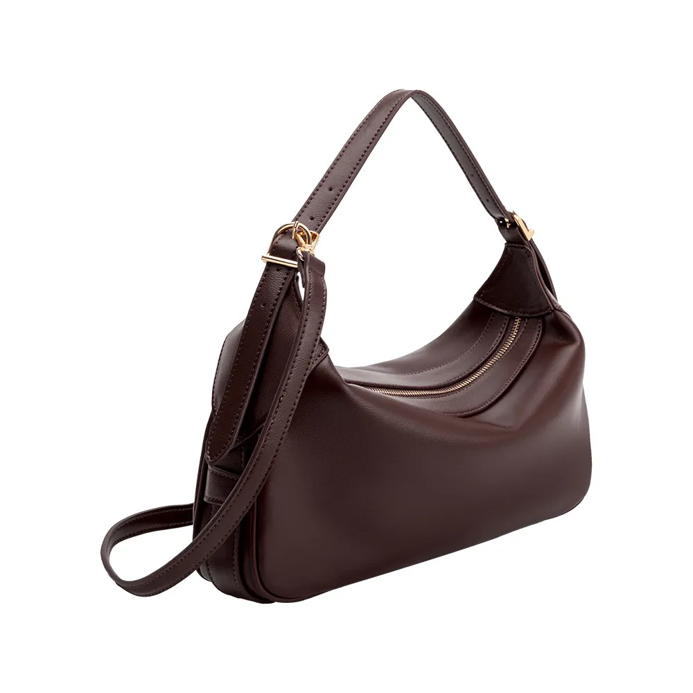 Nicolette Espresso Brown Recycled Vegan Shoulder Bag sold by Melie Bianco product image thumbnail 2
