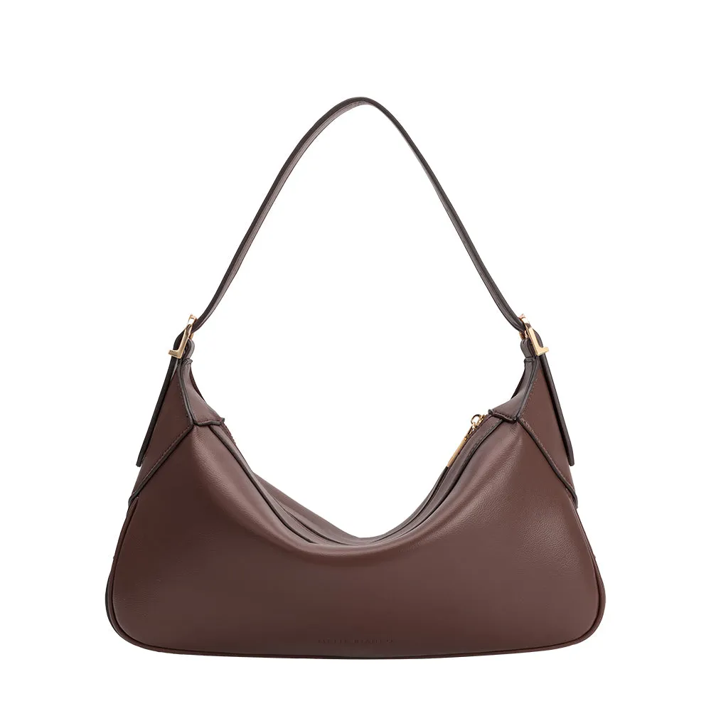 Nicolette Espresso Brown Recycled Vegan Shoulder Bag sold by Melie Bianco product image thumbnail 3