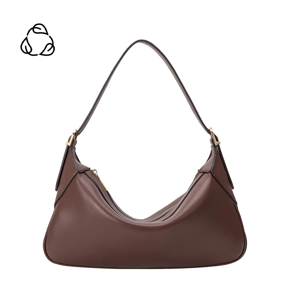 Nicolette Espresso Brown Recycled Vegan Shoulder Bag sold by Melie Bianco