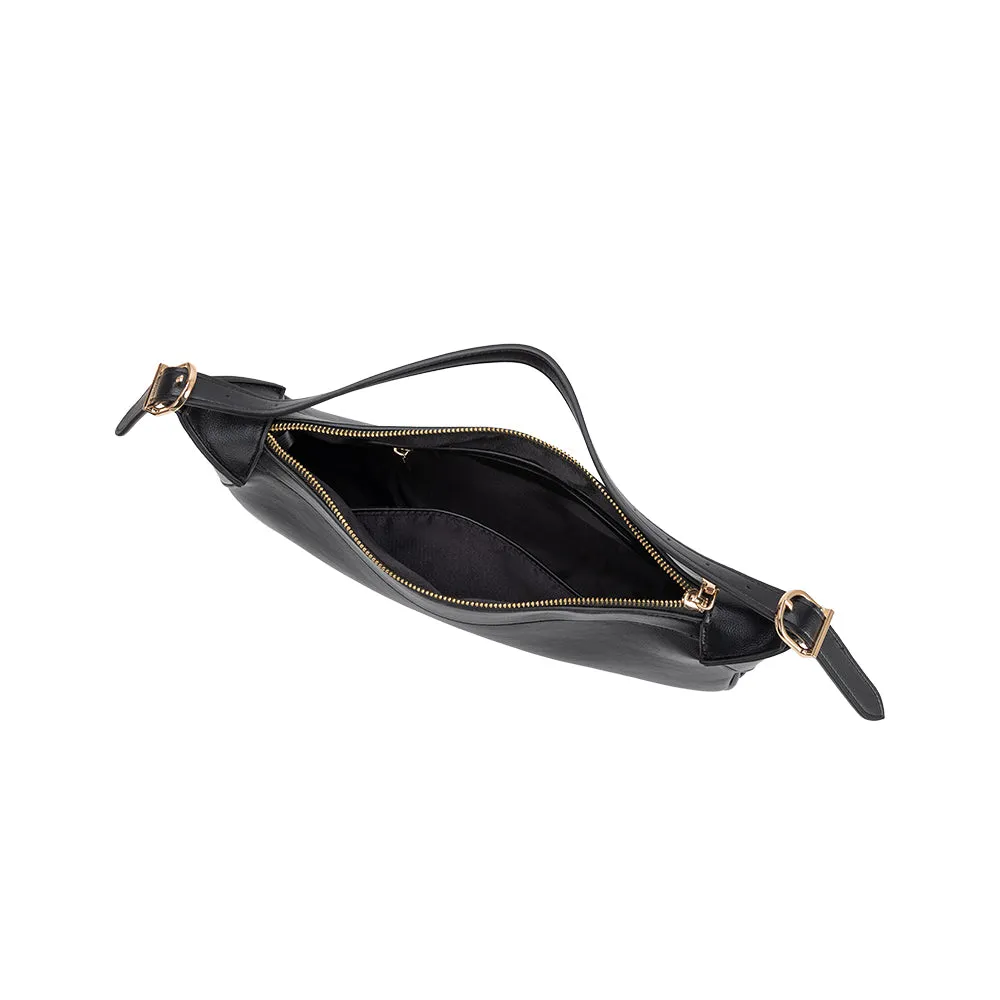 Nicolette Black Recycled Vegan Shoulder Bag sold by Melie Bianco product image thumbnail 4