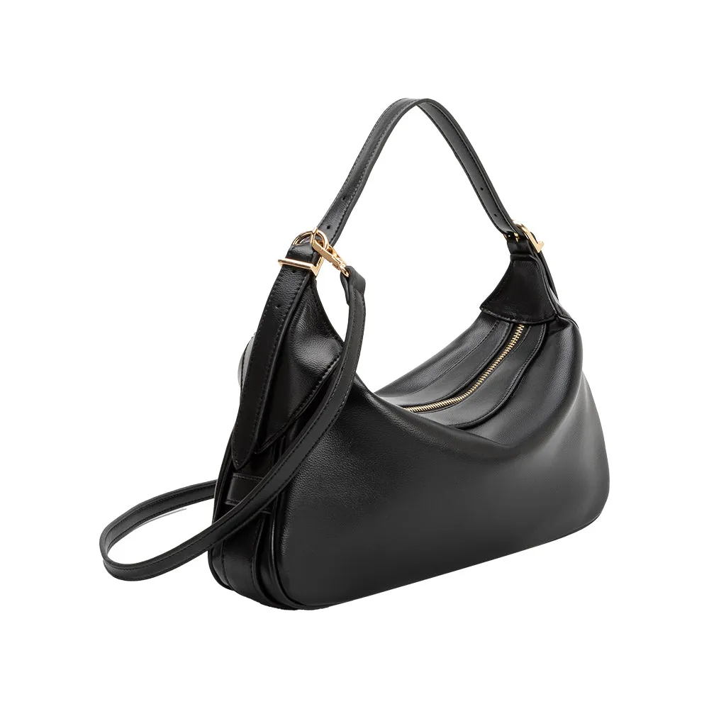 Nicolette Black Recycled Vegan Shoulder Bag sold by Melie Bianco product image thumbnail 2