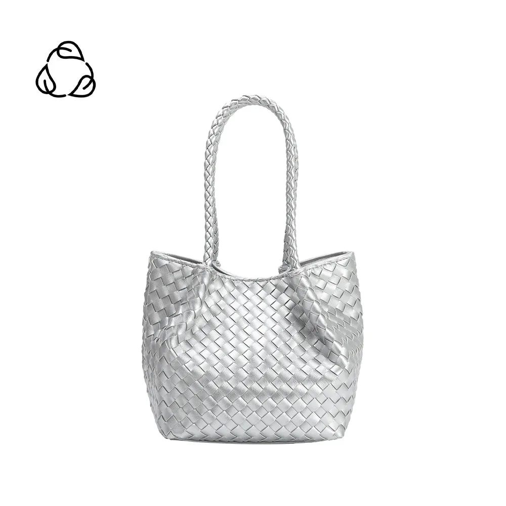 Anahi Silver Recycled Vegan Woven Bag sold by Melie Bianco
