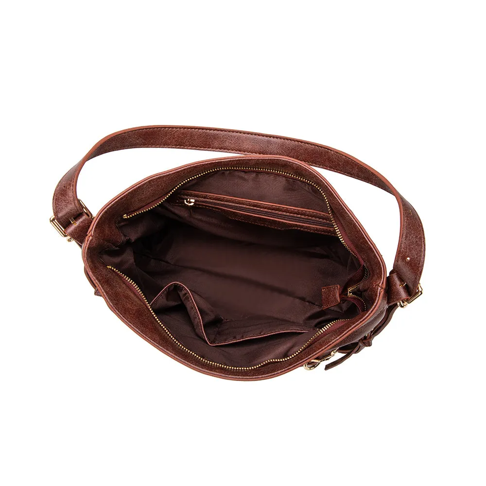 Sloane Burgundy Recycled Vegan Shoulder Bag sold by Melie Bianco product image thumbnail 4