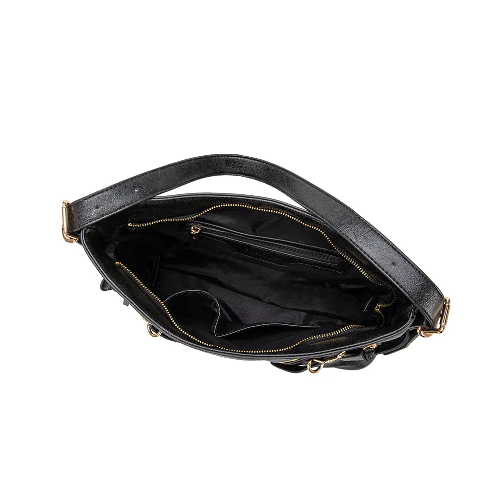 Sloane Black Recycled Vegan Shoulder Bag sold by Melie Bianco product image thumbnail 4