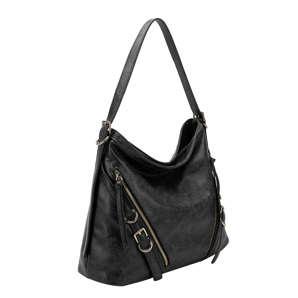 Sloane Black Recycled Vegan Shoulder Bag sold by Melie Bianco product image thumbnail 2