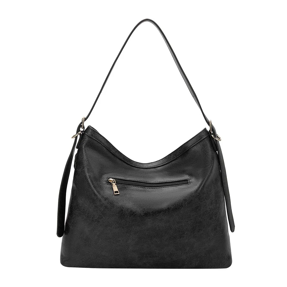 Sloane Black Recycled Vegan Shoulder Bag sold by Melie Bianco product image thumbnail 3