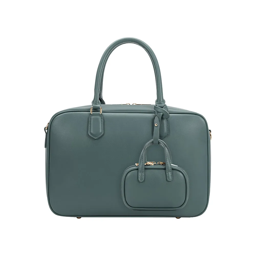 Natasha Teal Large Recycled Vegan Top Handle Bag sold by Melie Bianco product image thumbnail 2