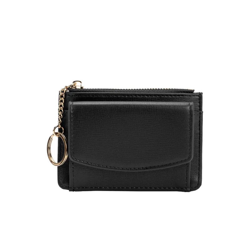 Kara Black Vegan Card Case Wallet sold by Melie Bianco