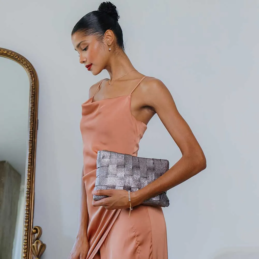 Mimie Bronze Woven Crossbody Bag sold by Melie Bianco product image thumbnail 3