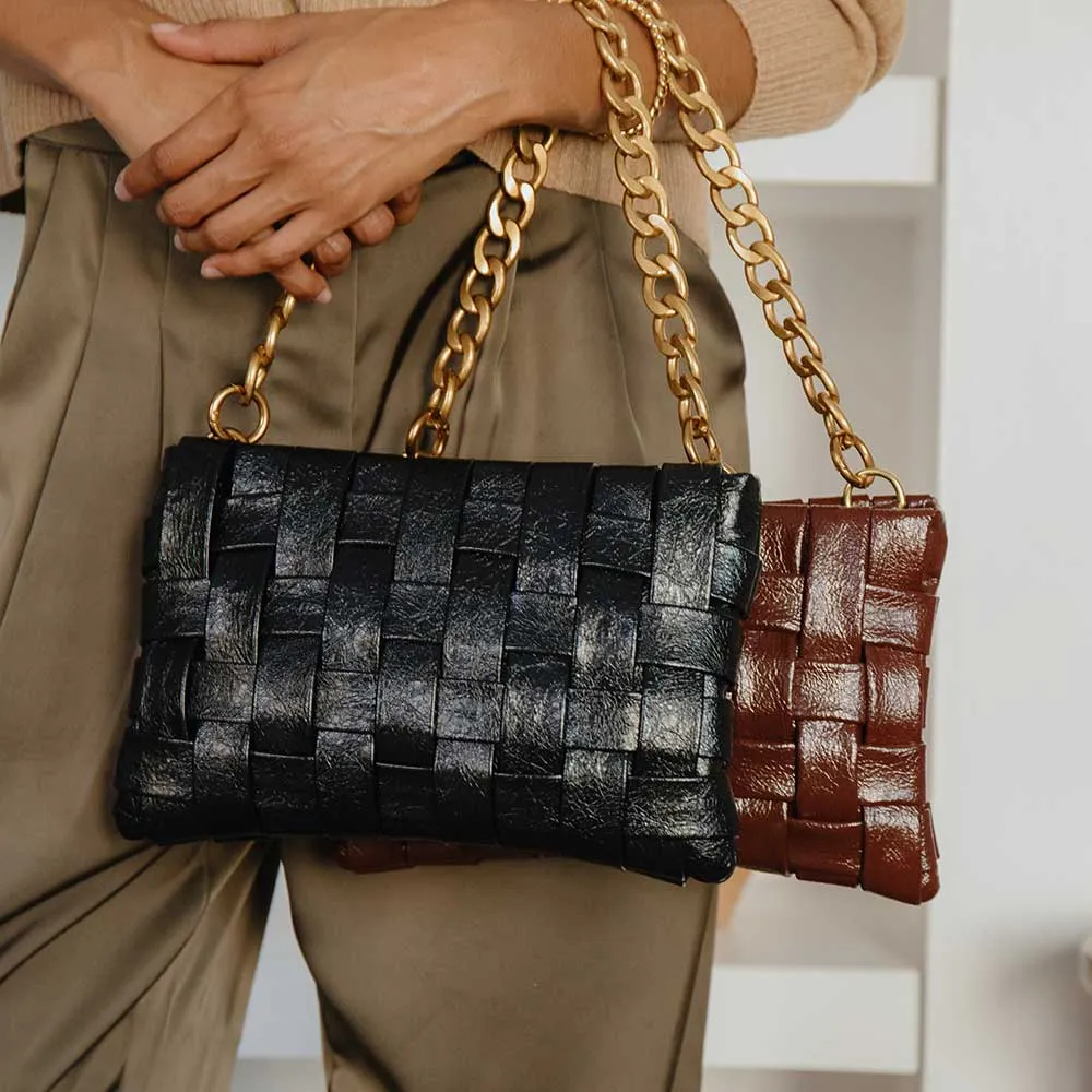 Mimie Bronze Woven Crossbody Bag sold by Melie Bianco product image thumbnail 4