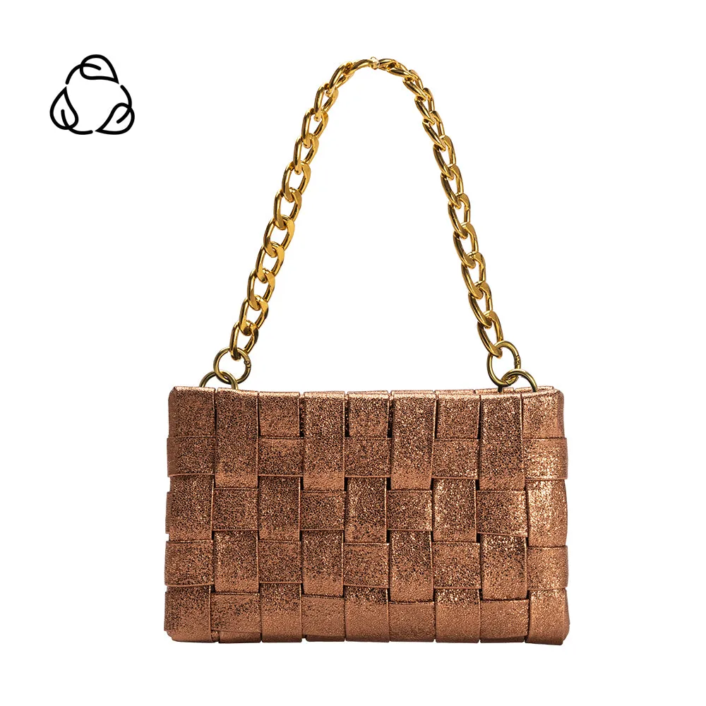 Mimie Bronze Woven Crossbody Bag sold by Melie Bianco