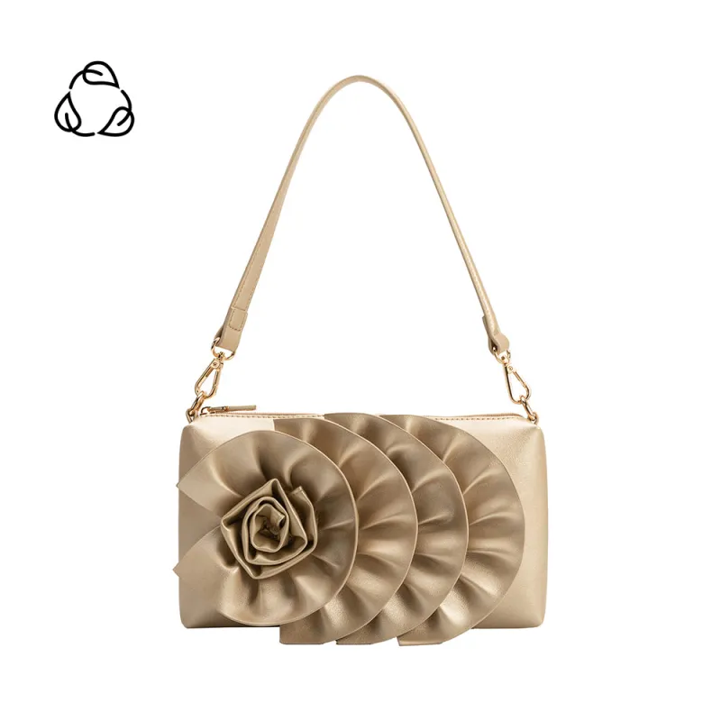 Florence Gold Recycled Vegan Shoulder Bag sold by Melie Bianco