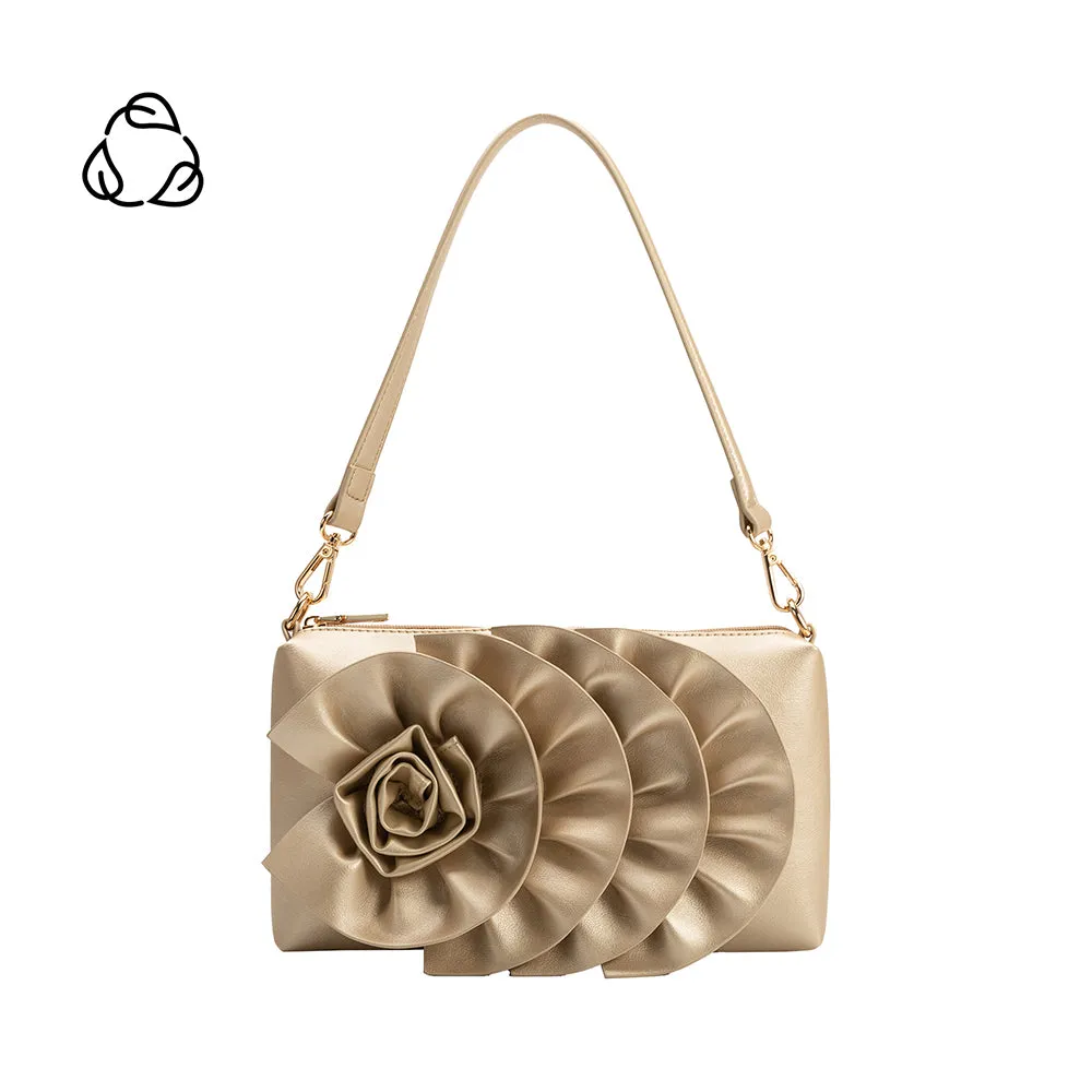 Florence Gold Recycled Vegan Shoulder Bag sold by Melie Bianco