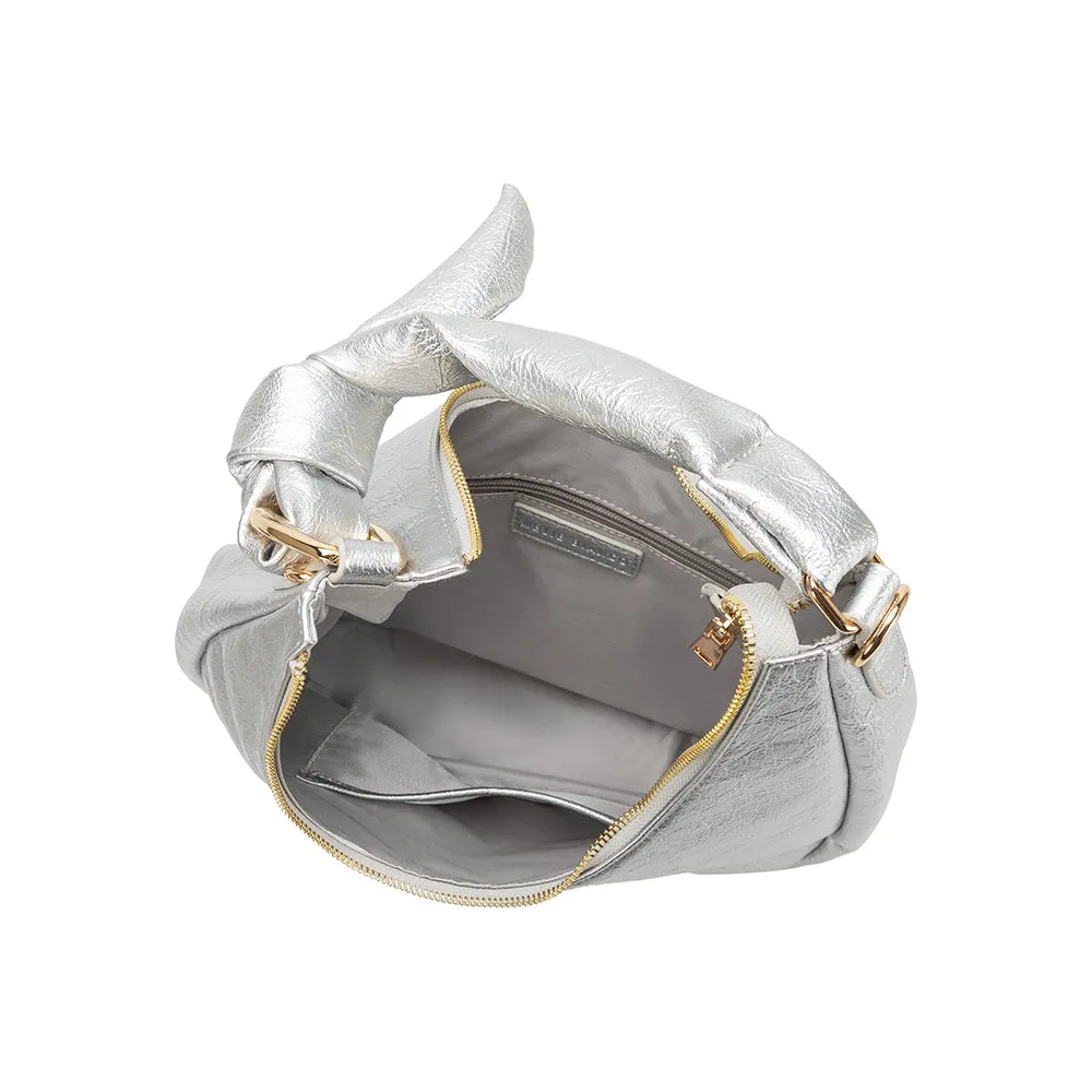 Lilie Silver Crinkle Shoulder Bag sold by Melie Bianco product image thumbnail 4