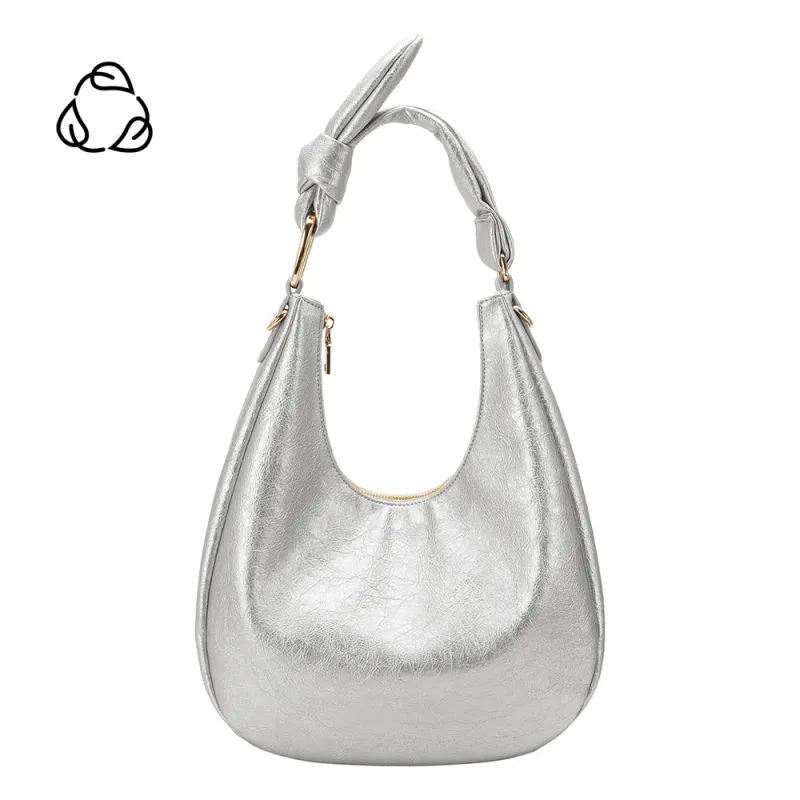Lilie Silver Crinkle Shoulder Bag sold by Melie Bianco