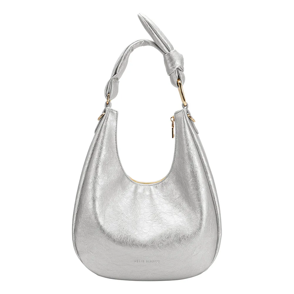 Lilie Silver Crinkle Shoulder Bag sold by Melie Bianco product image thumbnail 3