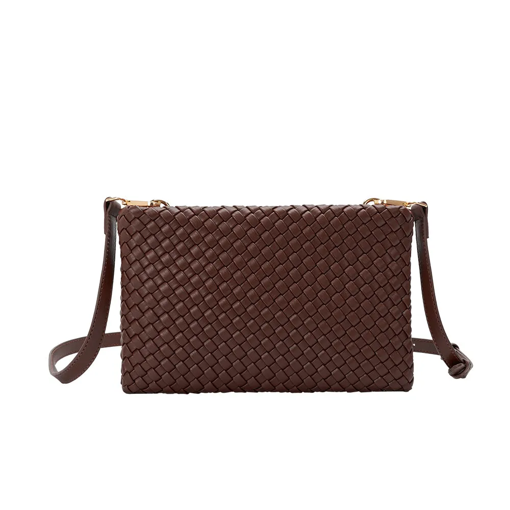 Daisy Espresso Woven Recycled Vegan Crossbody sold by Melie Bianco product image thumbnail 3