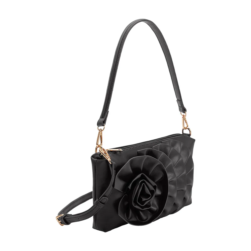 Florence Black Recycled Vegan Shoulder Bag sold by Melie Bianco product image thumbnail 2