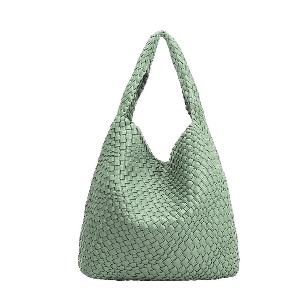 Johanna Light Teal Large Recycled Vegan Shoulder Bag sold by Melie Bianco product image thumbnail 3