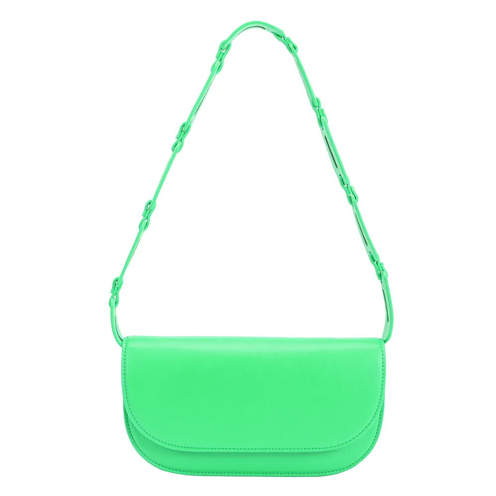 Inez Neon Green Recycled Vegan Shoulder Bag - FINAL SALE sold by Melie Bianco product image thumbnail 2