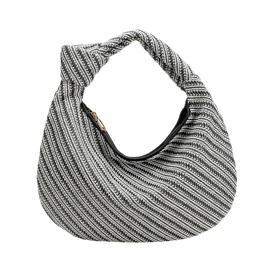 Cher Black Raffia Large Shoulder Bag - FINAL SALE sold by Melie Bianco