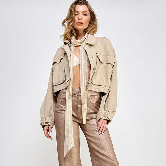 Cropped Utility Jacket sold by Melie Bianco product image thumbnail 3