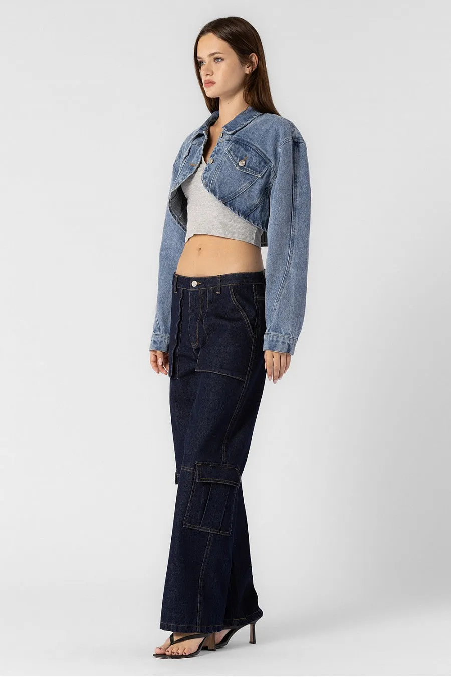 Cropped Denim Jacket sold by Melie Bianco product image thumbnail 5