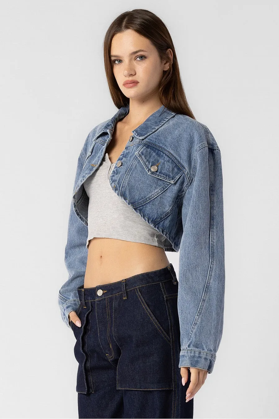 Cropped Denim Jacket sold by Melie Bianco product image thumbnail 3