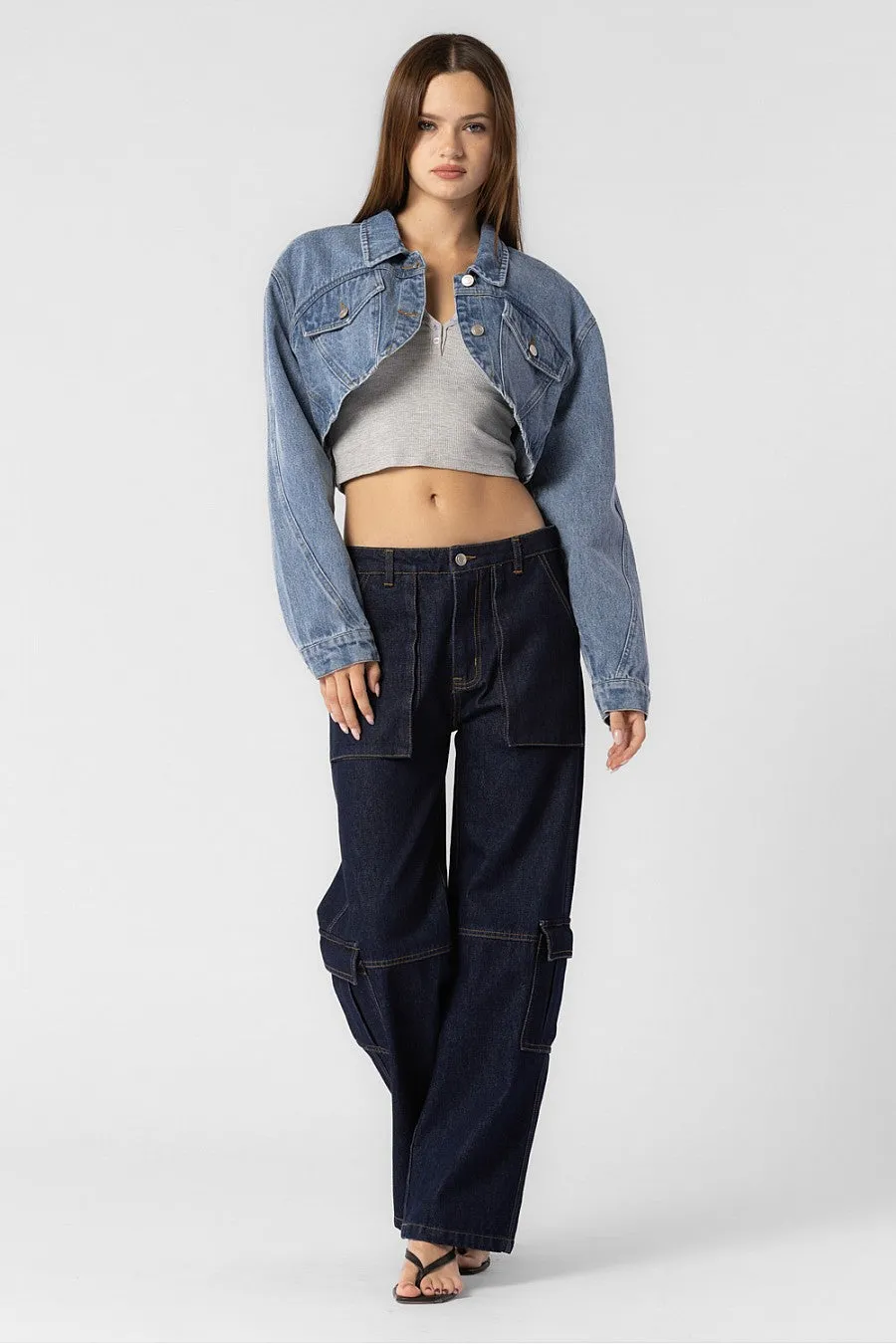 Cropped Denim Jacket sold by Melie Bianco product image thumbnail 4