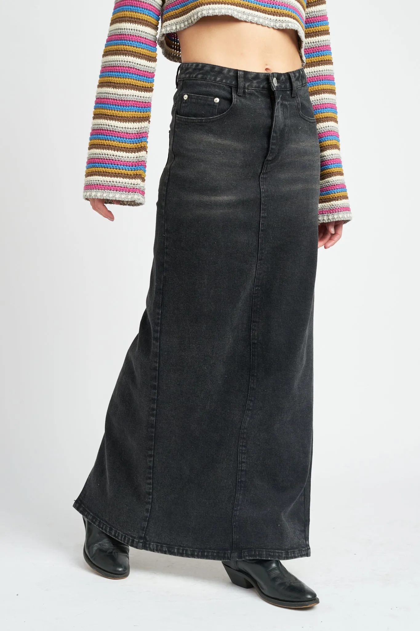 Maxi Denim Pencil Skirt sold by Melie Bianco product image thumbnail 2