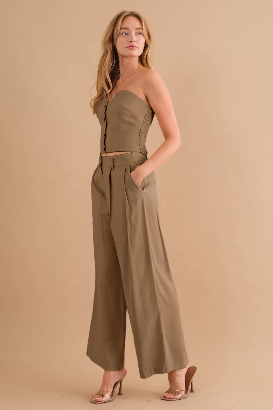Two-Piece Strapless Top & Pant Set sold by Melie Bianco product image thumbnail 2