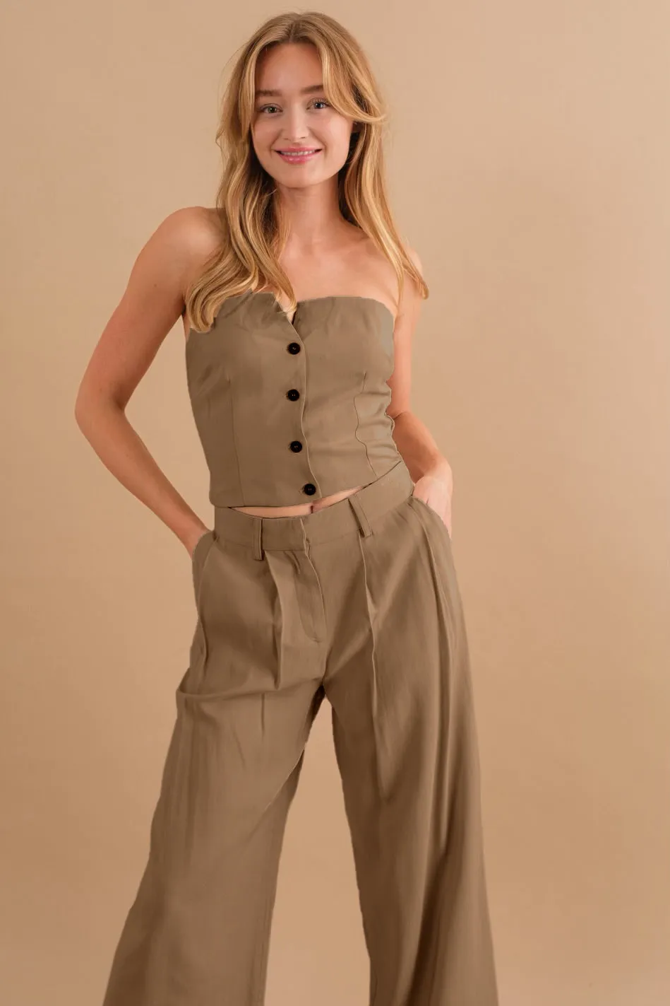 Two-Piece Strapless Top & Pant Set sold by Melie Bianco product image thumbnail 4