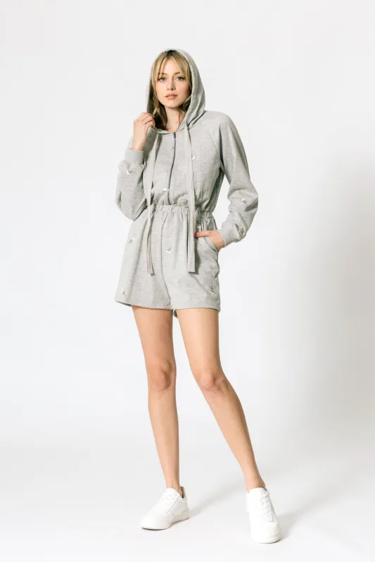 Embroidered Hooded Romper sold by Melie Bianco