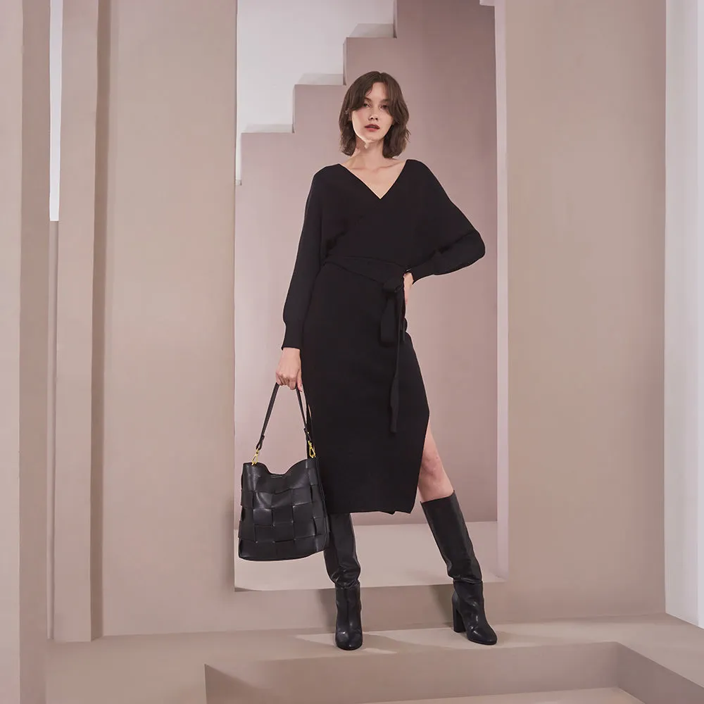 Wrap Knit Midi Dress sold by Melie Bianco product image thumbnail 2