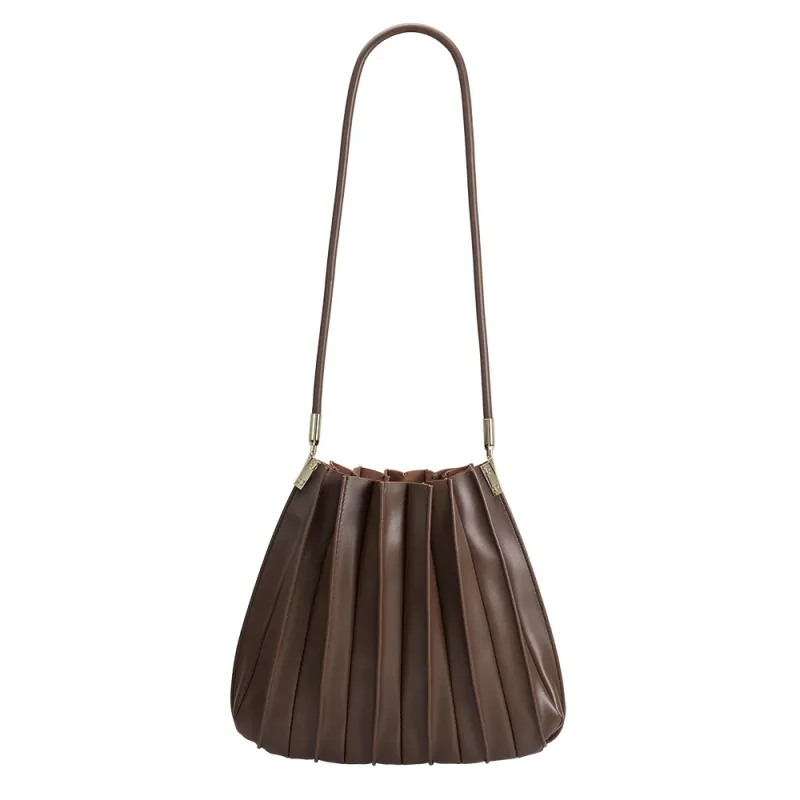 Carrie Chocolate Medium Shoulder Bag sold by Melie Bianco