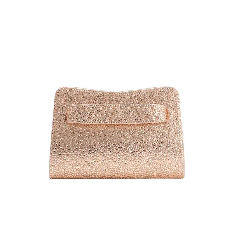 Maree Champagne Rhinestone Studded Clutch Bag sold by Melie Bianco