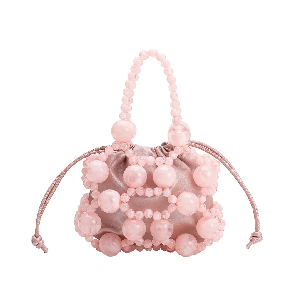 Bobby Pink Beaded Top Handle Bag sold by Melie Bianco
